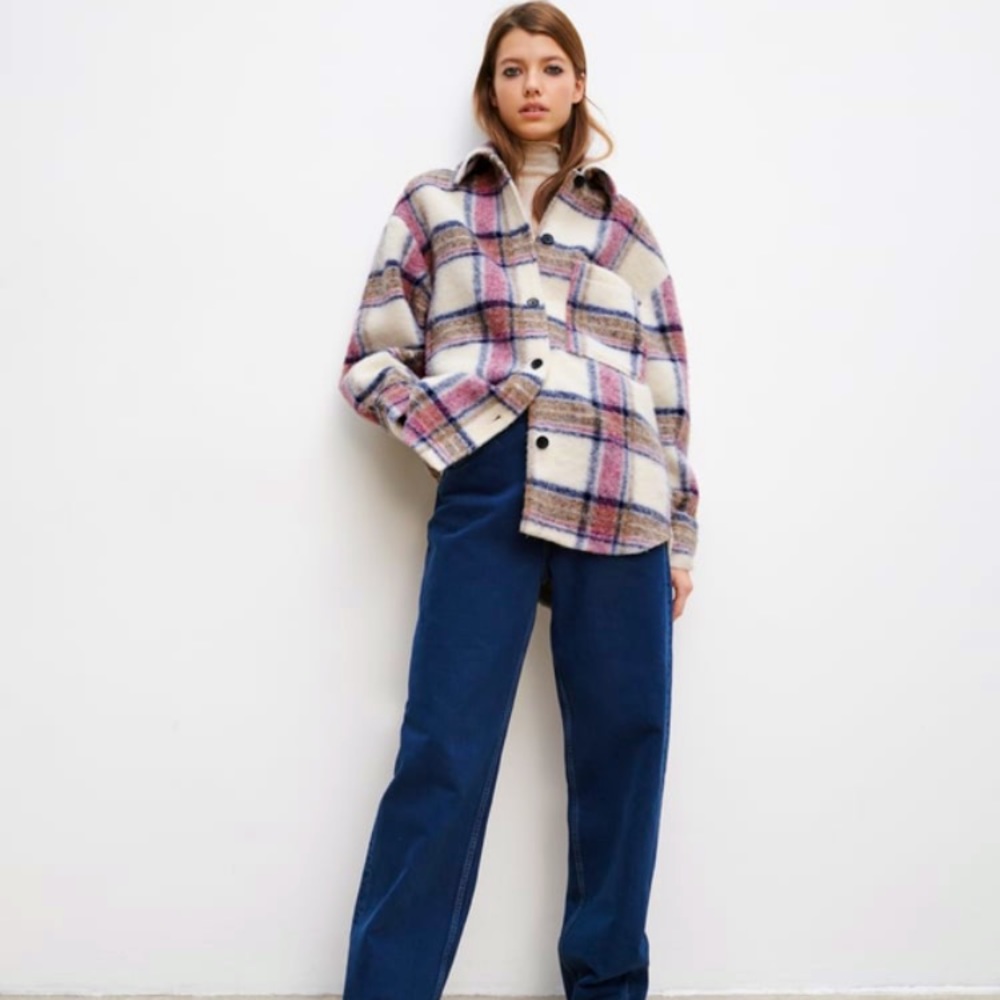 Zara oversized plaid overshirt